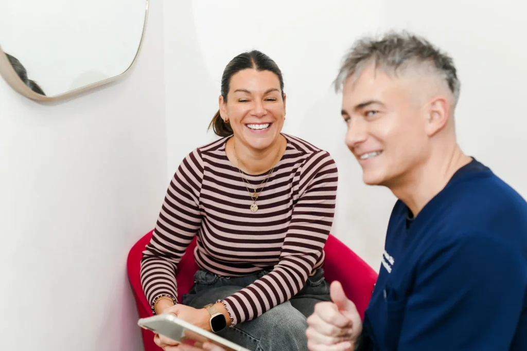 Stuart in a consultation with a client