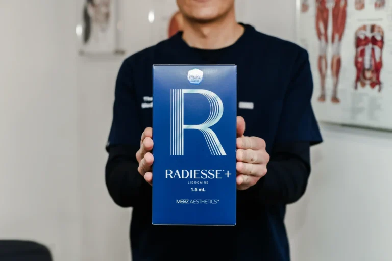 Stuart holding Radiesse product